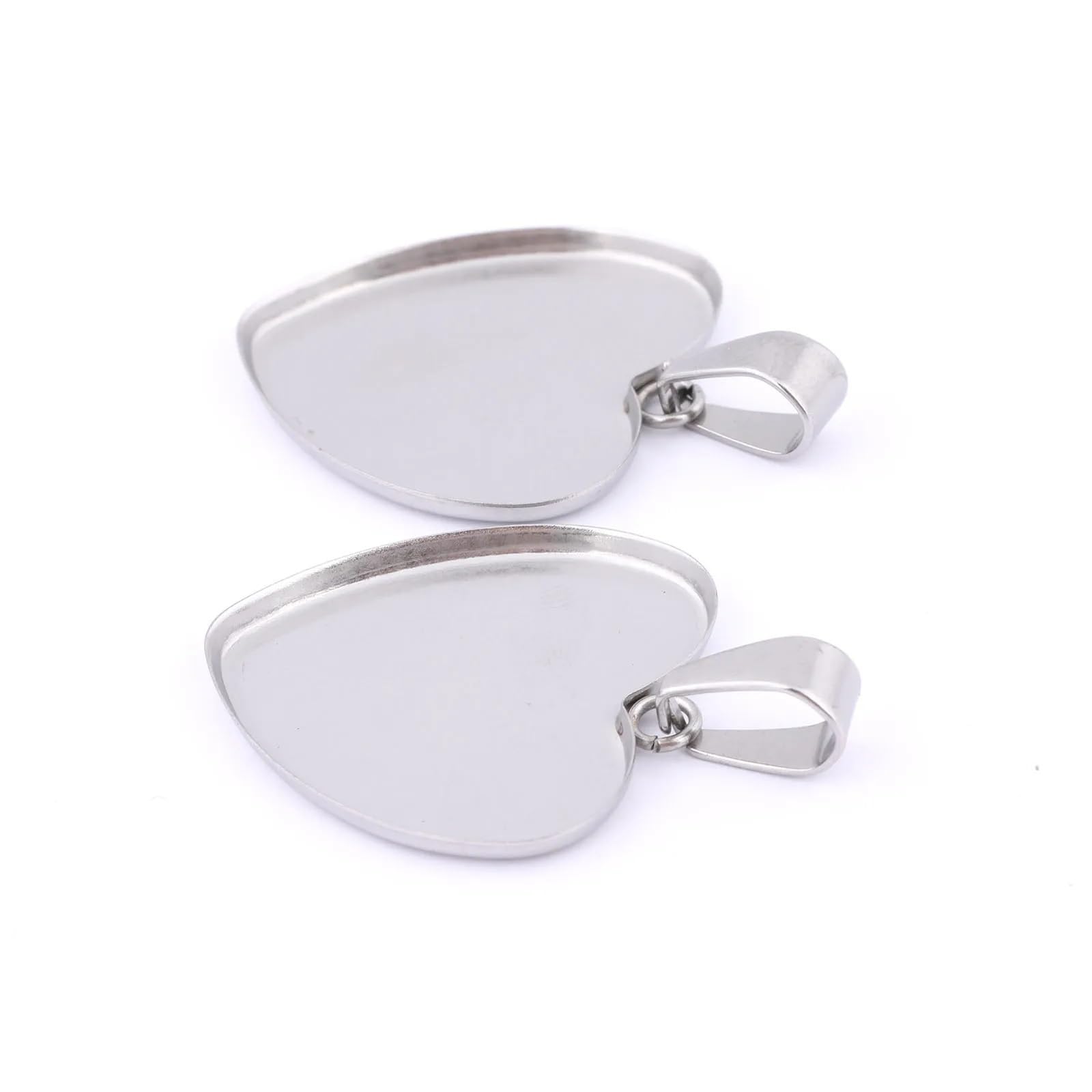 Supports pour pendentifs, Base de cabochon coeur lunette en acier inoxydable(Gold Plated)