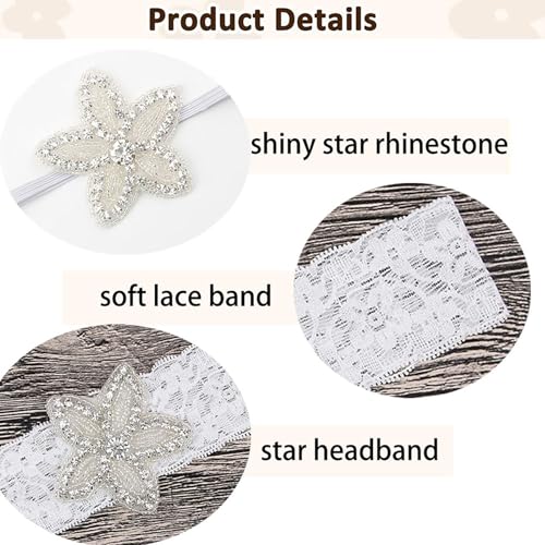 2PCS Baby Girls Star Headbands Crown Elastic Lace Band Hair Accessories For Infants Newborn Toddler Kids3