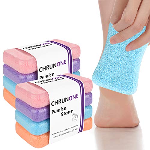 CHRUNONE Pumice Stone for Feet, 8 Pcs Exfoliator Pedicure Tools for Foot Scrub, Pumice Stone for Feet Callus Removal