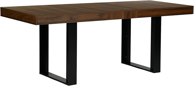 Modern Extendable Dining Table 6-8 Seater, Large Kitchen Bar Table for Restaurant, Home, 160-200 80 75cm, Walnut