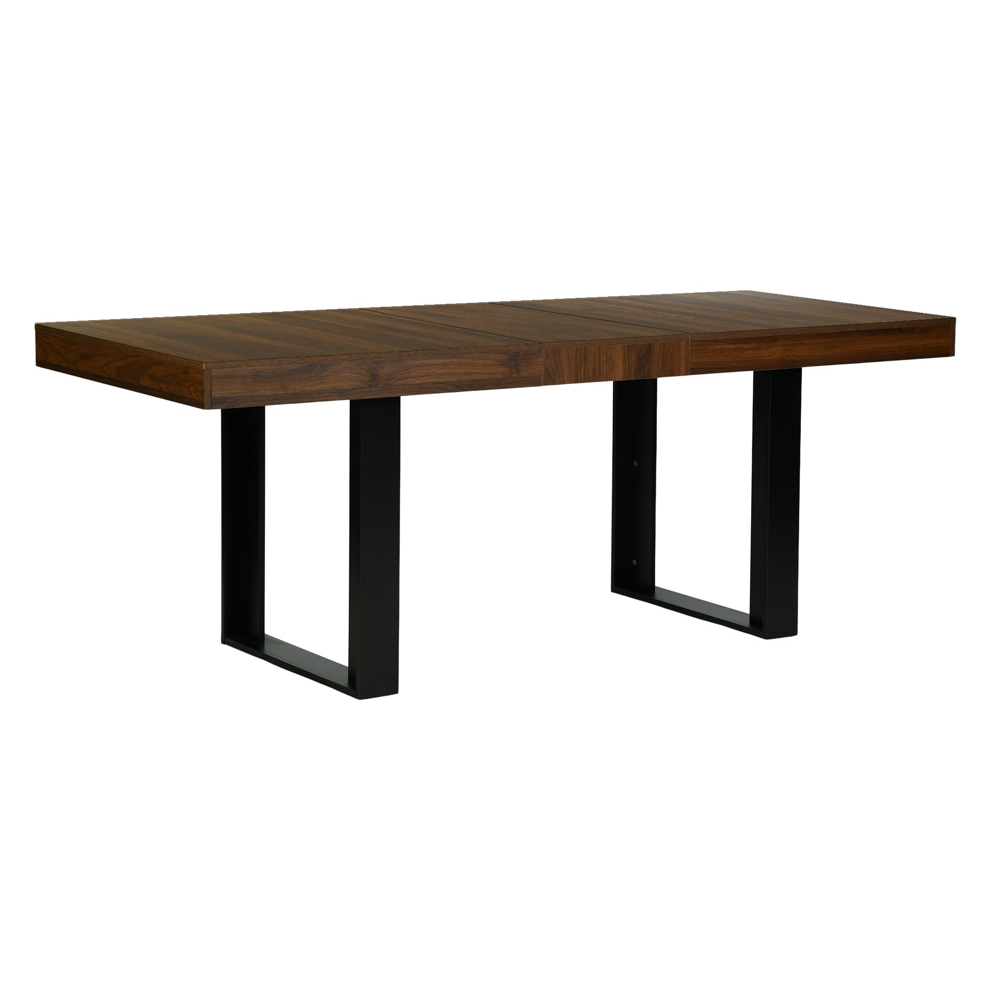 DazzlerE Modern Extendable Dining Table 6-8 Seater, Large Kitchen Bar Table for Restaurant, Home, 160-200×80×75cm, Walnut