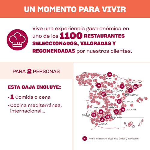 Miniatura 3 de Smartbox Caja regalo Restaurantes para dos , Idea de regalo para parejas , 1 comida o cena para 2 personas