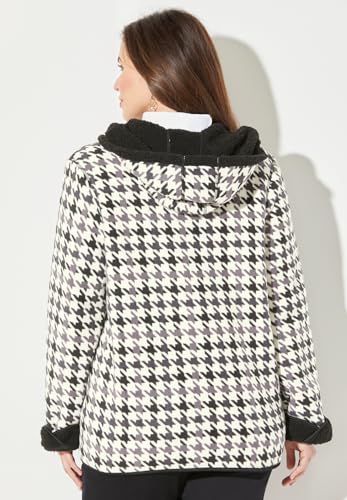 Catherines Women's Plus Size Printed Fleece Coat With Sherpa Lining2