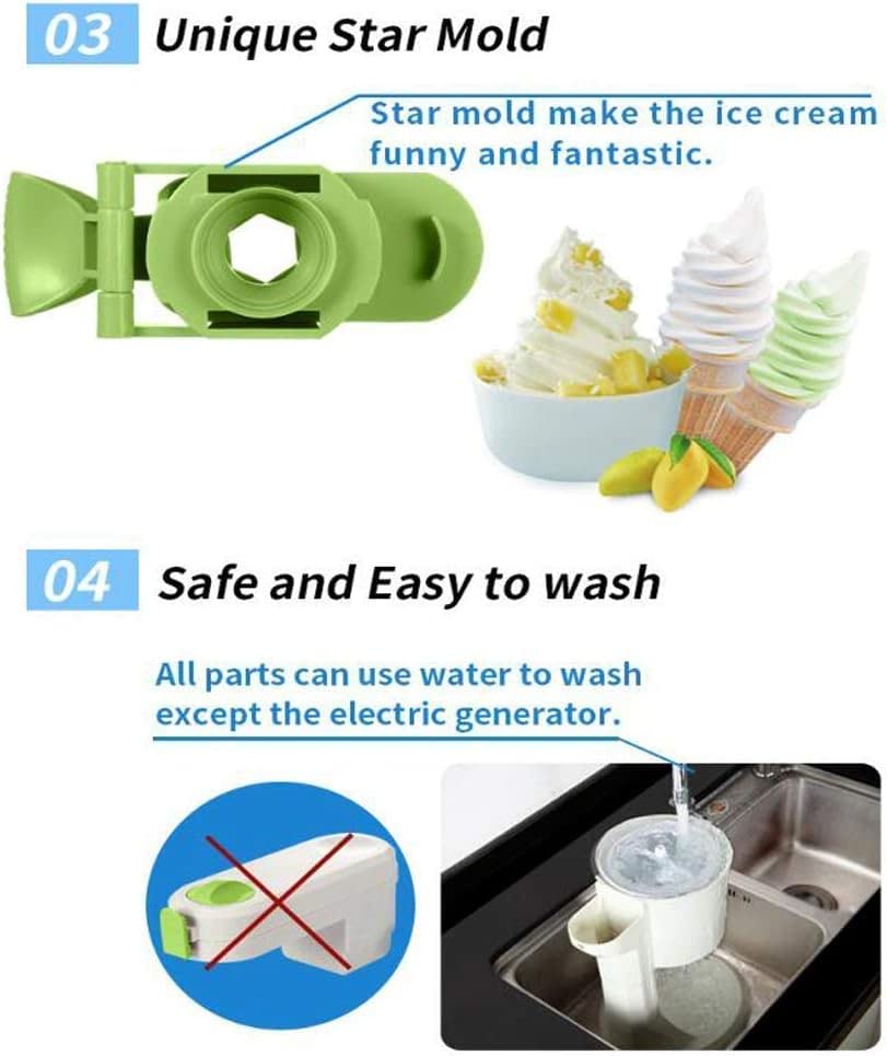 ATAAY Ice Cream Marker 1L Hochleistungs-Automatik-Soft-Hart-Eiscreme-Maschine Hausgemachte Sorbet-Frucht-Joghurt… – Bild 5