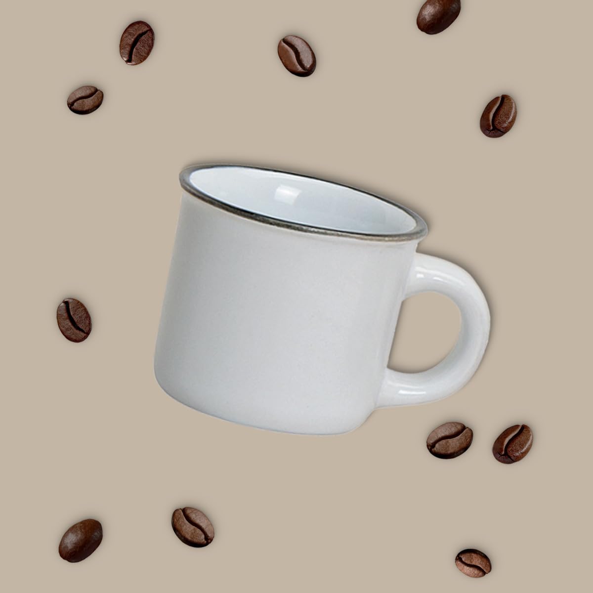 matches21 - Tazzine da caffè, effetto smaltato, 72 pezzi, 6,5 cm/120 ml