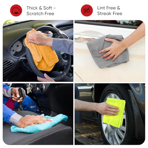 image for AIDEA Microfiber Cleaning Cloth 12 Pack, Microfiber Towels for Cars, S