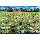 ALL4JIG Dog Fun Jigsaw Puzzles for Kids, 1000 Pieces, Christmas Secret Santa Gift, White Elephant Gifts for Dog Lovers, Number Partitioned for Easy Solving