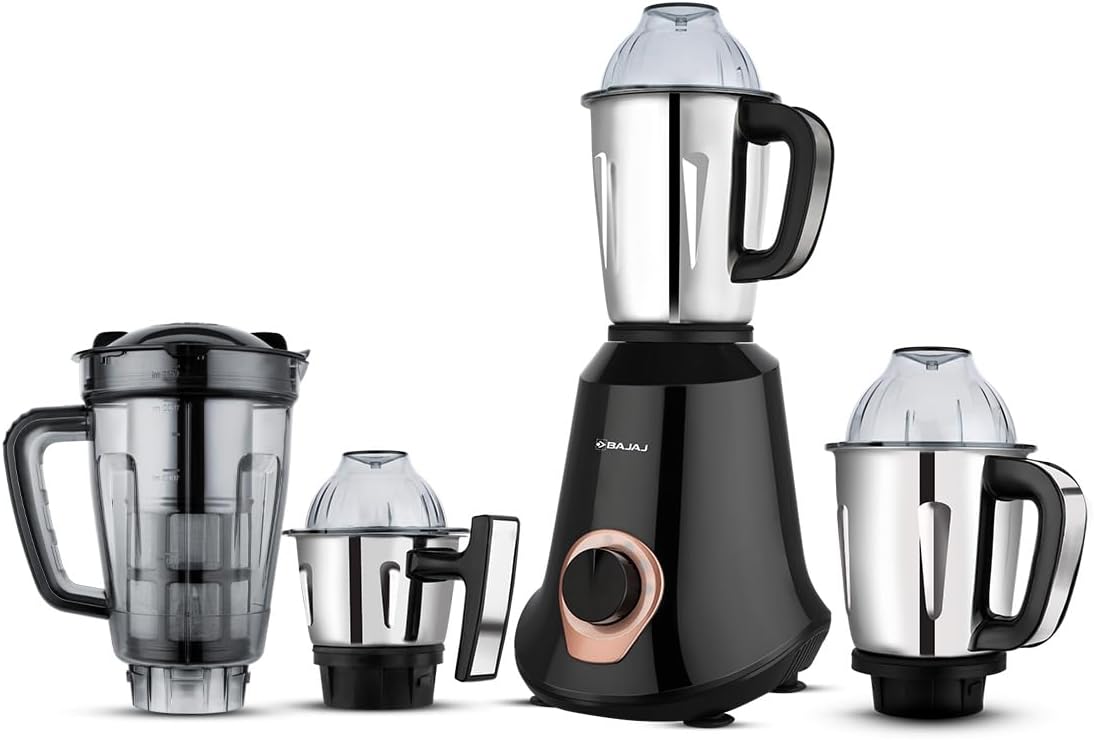 - Military Series Glamore 1000 W Mixer Grinder With 4 Jars (3 Stainless Steel Jars + 1 Fruit Filter Jar) | DuraCut Blades | Powerful Titan Motor | Unbeatable Toughness | 2 Yrs Warranty【Jet Black】