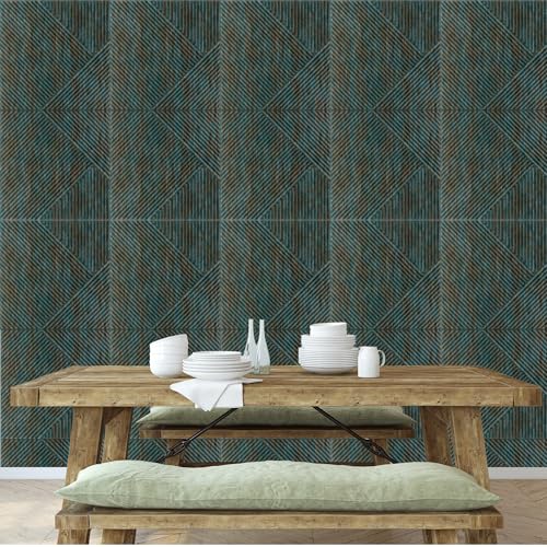 Image of Kayra Decor 3D Self Adhesive Wall Panel Rustic Wood TP 106 Design Pack of 12 Covers 32.34 Sq. Ft.TP106
