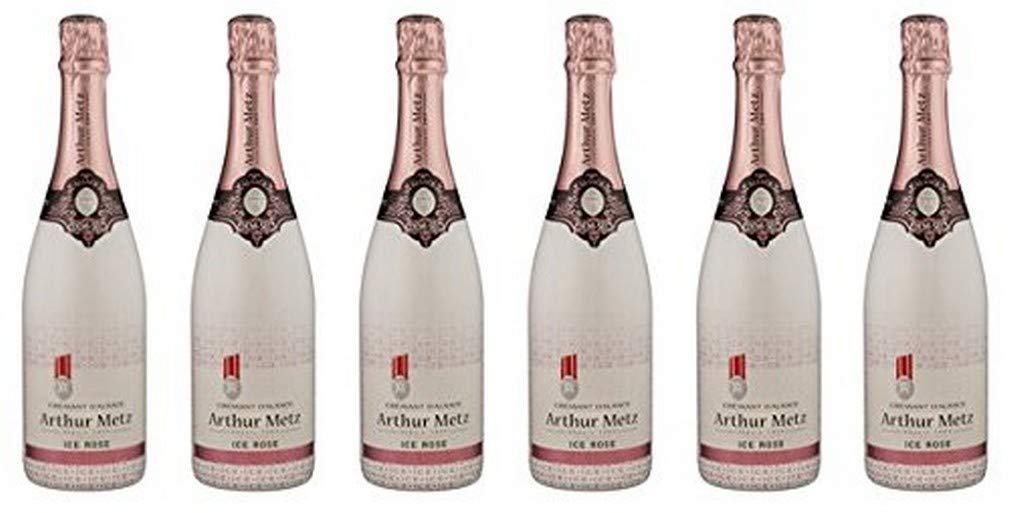 A.Metz Ice Rosé Crémant d'Alsace Demi Sec 0,75 L - Lot de 6 & LACHETEAU Crémant de Loire Rose 750 ml - Lot de 6