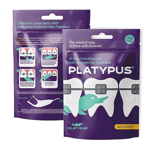 Image of Platypus Orthodontic Flossers for Braces, 40 Count (Pack of 3)