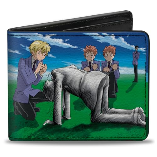 Portefeuille Ouran High School Host Club Buckle-Down à deux volets en cuir végétalien bleu