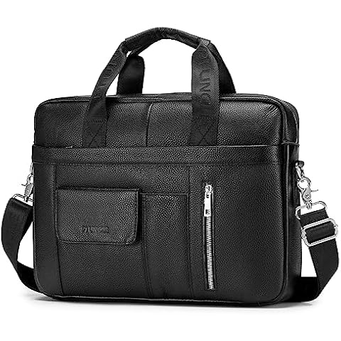 SPAHER Men's Leather Laptop Briefcase Cover