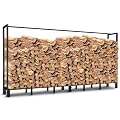 HENAYUK Firewood Rack Outdoor, 8FT Firewood Log Rack with Extra Bumper Wood Racks Outdoor for Firewood, Heavy Duty Metal Log Rack Stacker Holder for Patio Outdoor