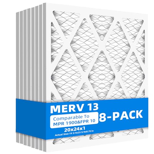 Furnace air filter 20x24x1, MERV 13, pleated