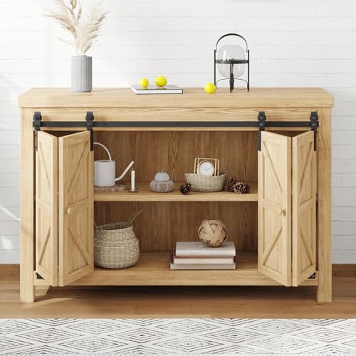 EaseLife 4 FT Mini Cabinet Bi-Folding Sliding Barn Door Hardware Track Kit for 4 Door Easy Install Slide Smoothly Quietly Apply for Storage Window TV Stand and Other Shielding (No Cabinet)