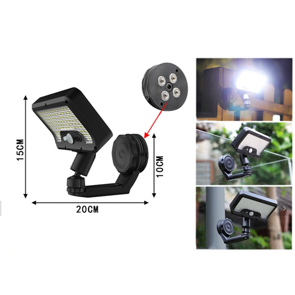AoLa Solar Außenlampe mit Bewegungsmelder, LED Solarlampen 3 Modi mit USB Aufladbar 1500mAh Solar Wandleuchte Verstellbar Magnetisch Strahler IP65 Wasserdicht für Garten Terrasse Garage,Weißes licht