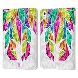 Head Case Designs Solletico Piume Geometriche Custodia Portafoglio in Pelle Compatibile con Apple iPad Air 11 2020/2022/2024/2025