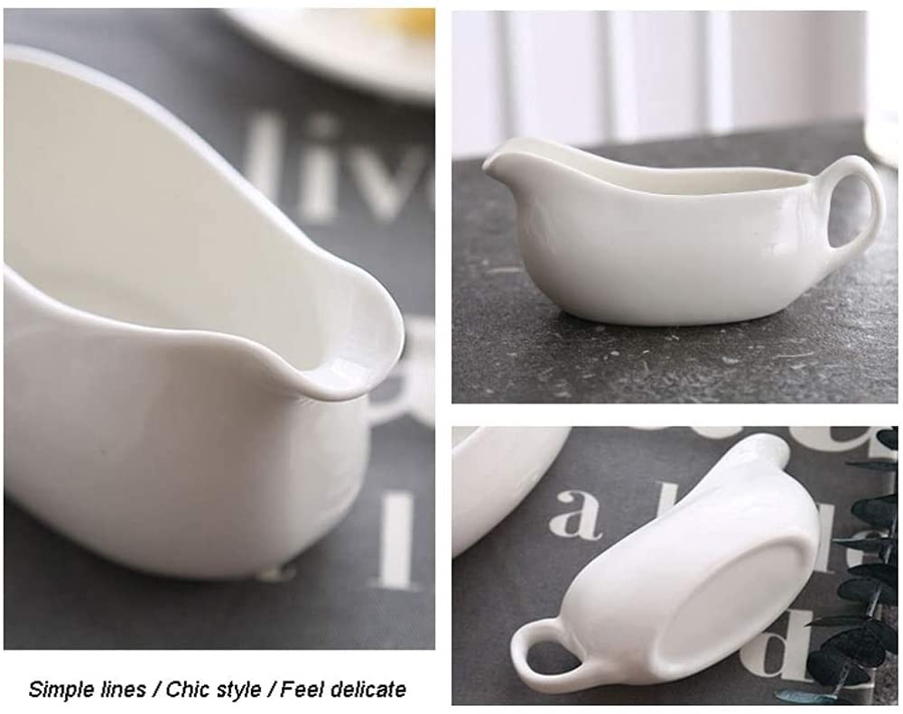 Salsiera In Porcellana Bianca Con Beccuccio Antigoccia E Piattino - Per Salse, Sughi, Condimenti E Latte - Foto 8