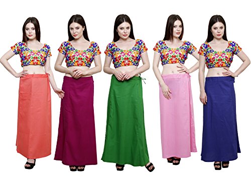 Image of Pistaa's combo of Women's Cotton Best Plain Solid Indian Readymade Inskirt Saree petticoats