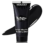 MEICOLY Black Cream Face Body Paint, 2.37Oz Large Tube Water Based Clown Black Makeup,Body Paint for Adults and Kids,Halloween SFX Skull Joker Zombie Vampire Skeleton Goth Spider Cosplay Makeup