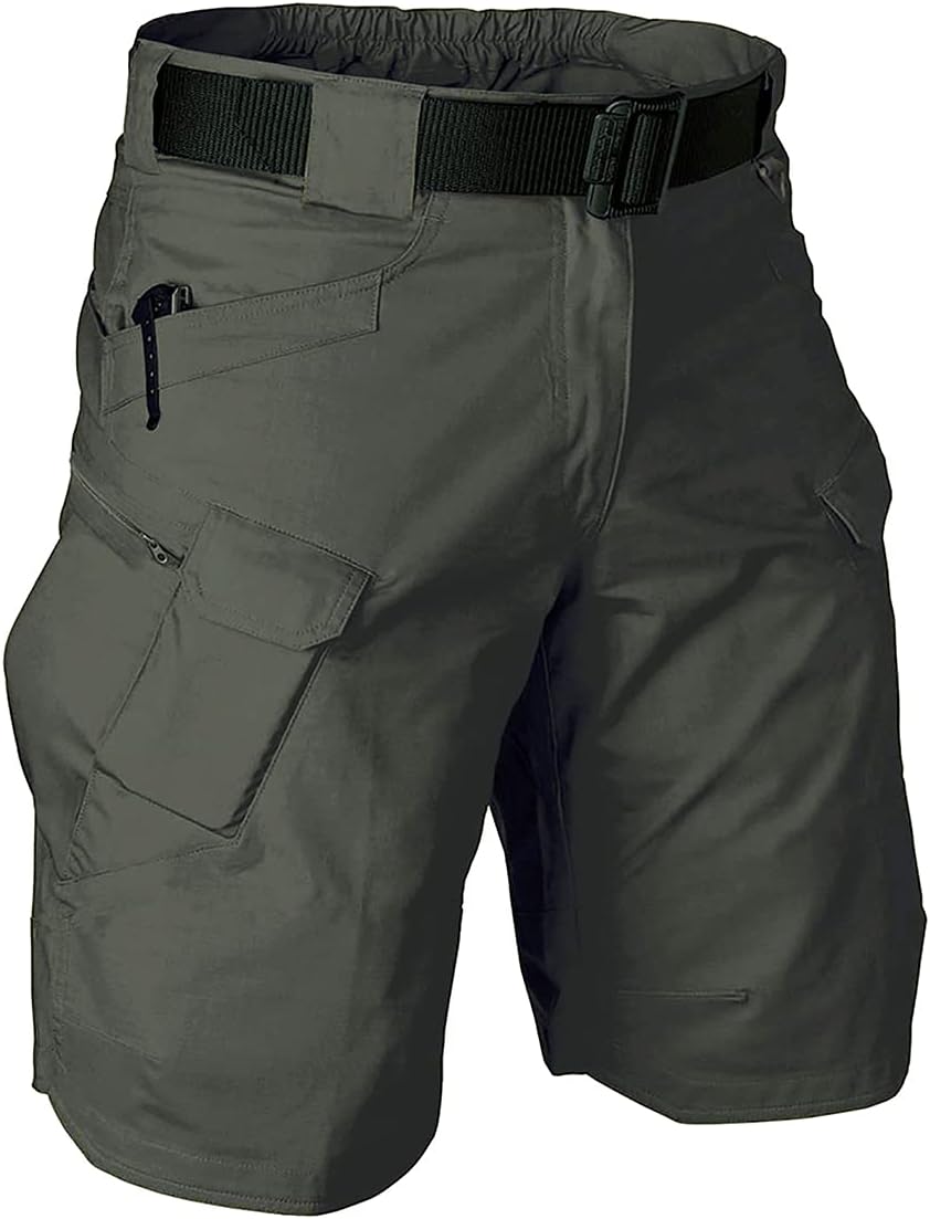 Tactical Cargo Workout Shorts for Men Outdoor Hiking Fishing Combat Casual Work Short Multi Pockets (No Belt)
