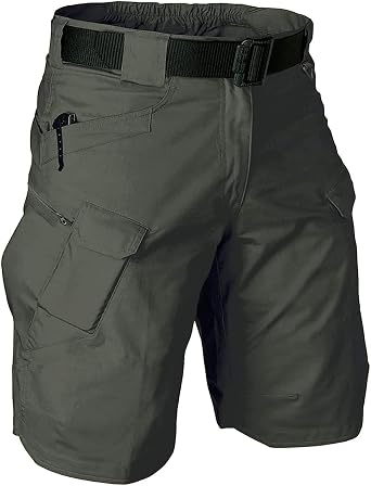 Tactical Cargo Workout Shorts for Men Outdoor Hiking Fishing Combat Casual Work Short Multi Pockets No Belt