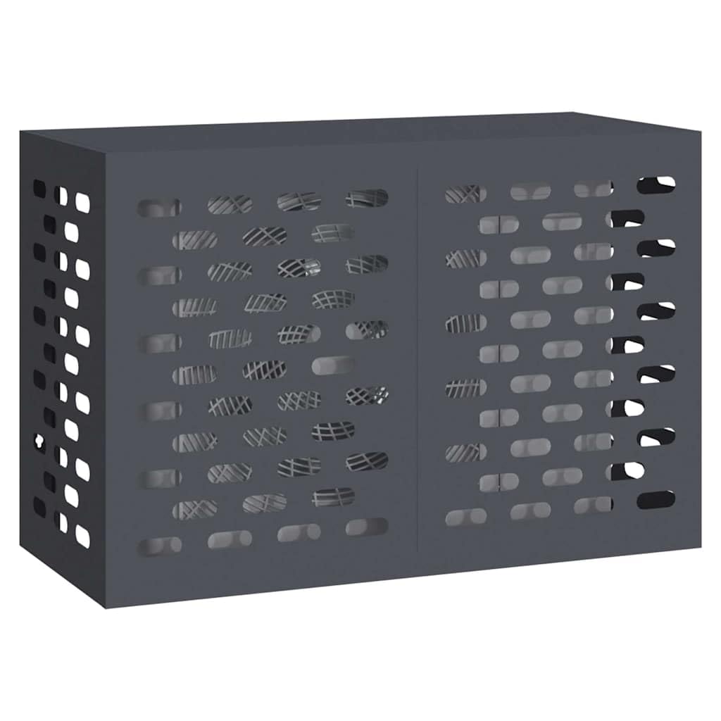 Vidaxl Anthracite Air Conditioner Cover 90 X 40 X 60 Cm Steel, Air Conditioner Cover, Garden Appliance Shield, Winter Protection, Rectangular Outdoor Accessory, Durable Weatherproof Design