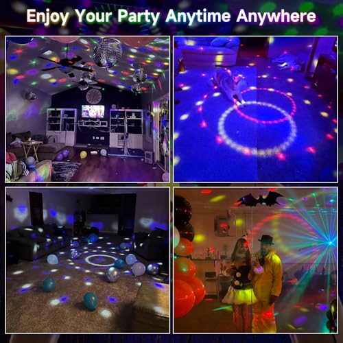 Image of memzuoix 2025 Upgrade Disco Ball Party Lights Dj Strobe Light with 6 Colors, Sound Activated Big-Size Magic Stage Party Light with Remote Control, Halloween Decorations Bar Home Club (7'' Big Size)