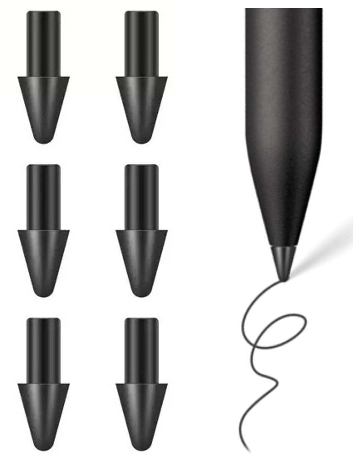 Photo 1 of [OEM 6PCS] Carbon-Filled Tips for Remarkable Paper Pro Stylus,Durable Nibs Compatible with Remarkable Paper Pro 2024 Stylus Pen Replacement Tips/Nibs (6PCS Tips-Black)