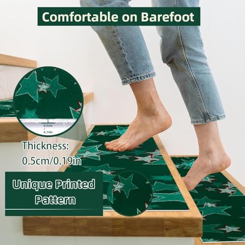 Alfombra para escaleras de madera interior de 8 x 30 pulgadas con reverso seguro 3