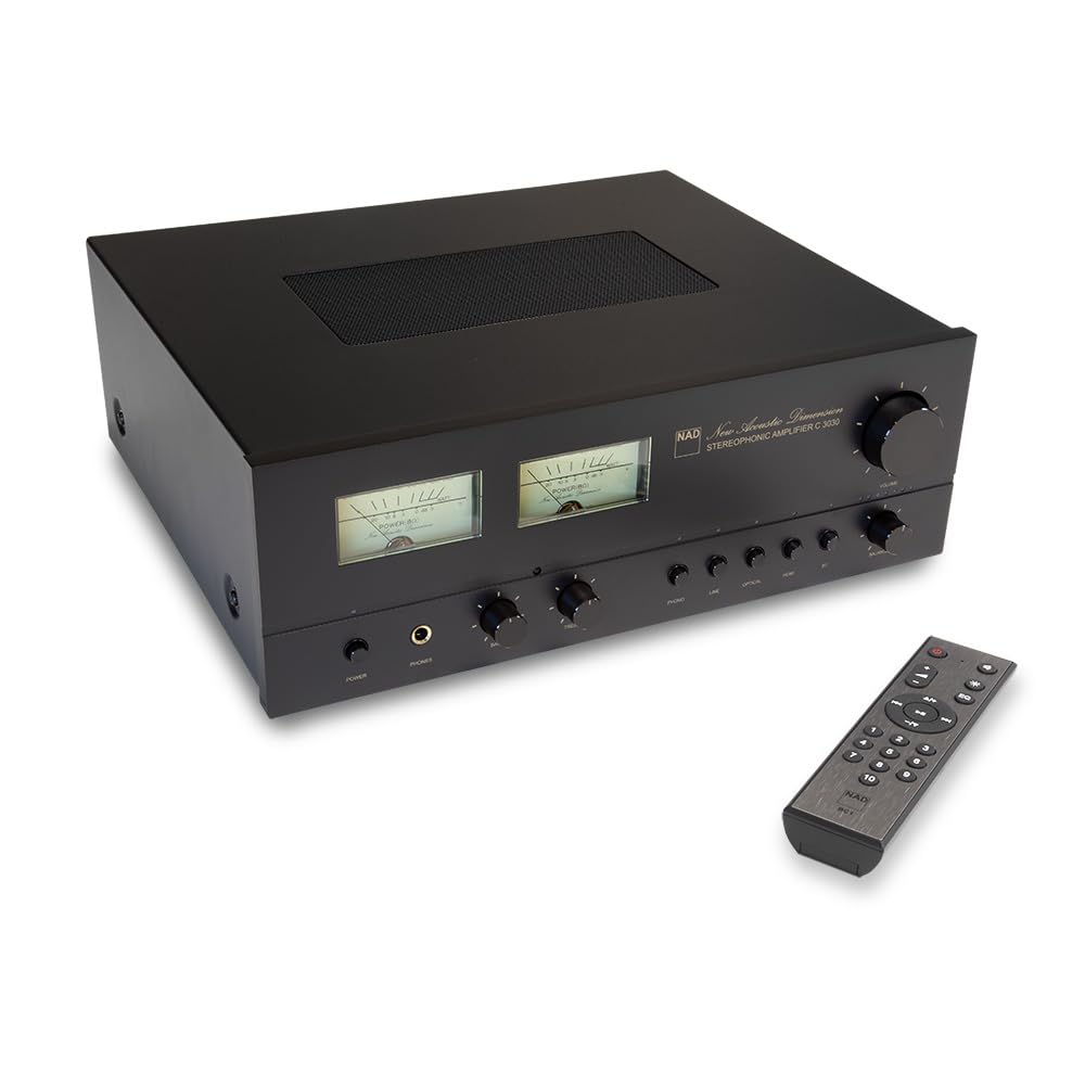 NAD Amplificatore stereo integrato C3030 - Amplificatore ibrido digitale da 50 W x 2 con DAC PCM5242, stadio phono MM, HDMI eARC, Bluetooth aptX HD e Dual VU Meters