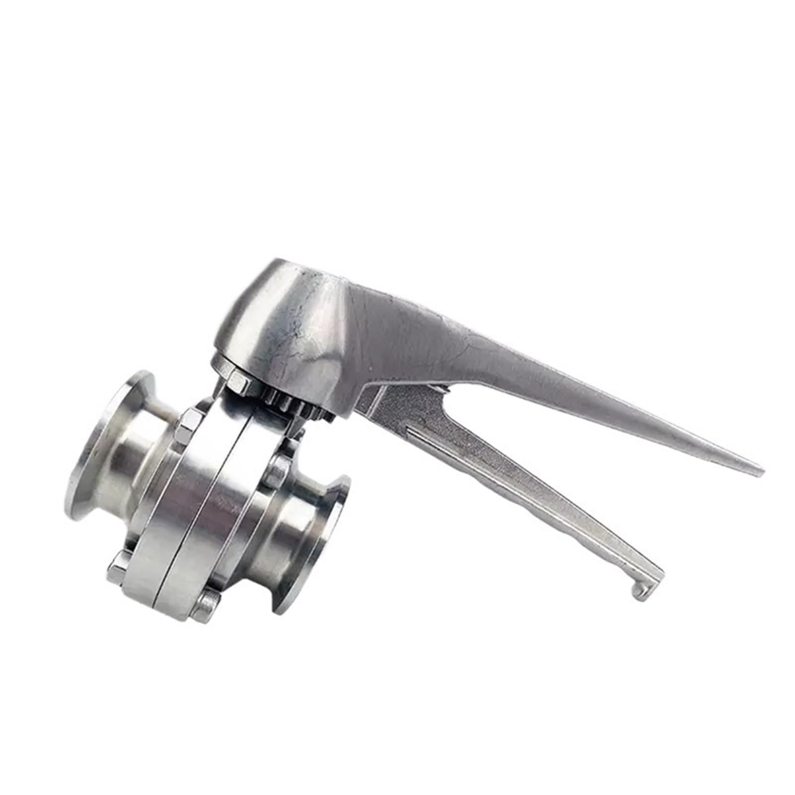 Sahul One Color 1Pcs 1-1/2" 38Mm S304 Stainless Steel Butterfly Valve, 1.5" Tri Clamp Sanitary Design, Squeeze Trigger Handle, For Homebrew & Dairy Applications(Stainless Handle)