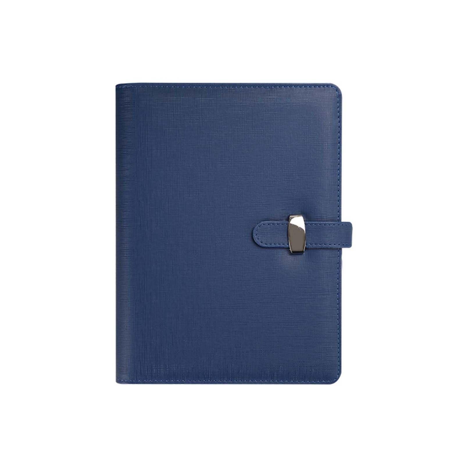 SagaSave B5 Blue Pu Leather Business Notebook with Pen Slot and Card Slots Refillable Notepads for Men Women