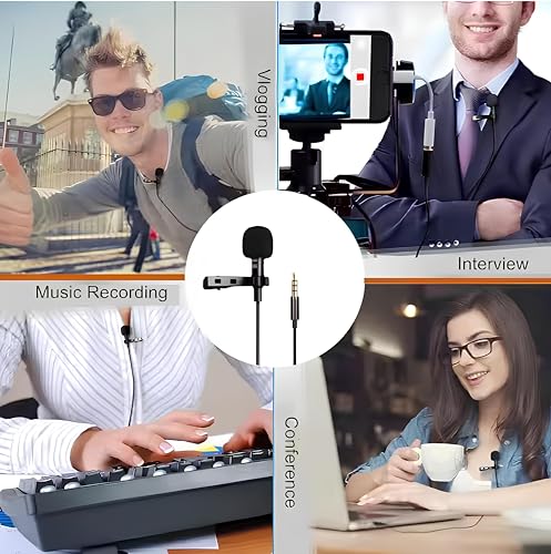 Image of 3.5mm Clip-On Microphone - Clear Voice Recording Mic for YouTube, Interviews & Vlogging - Universal Collar Mic for Mobile, PC & Laptop with Noise Reduction (AU-500 3.5mm)