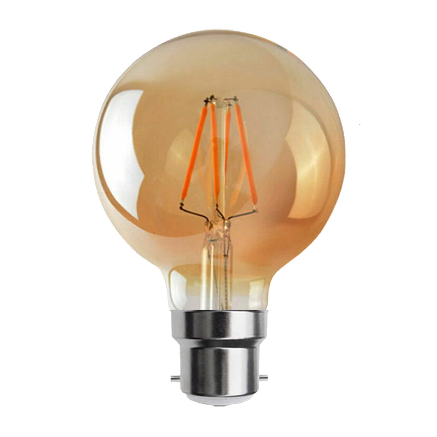LEDSone Vintage Edison Light Bulb G95 B22 Bayonet 4W Dimmable Retro Filament Style Warm White Light LED Bulbs for Home Office Decoration