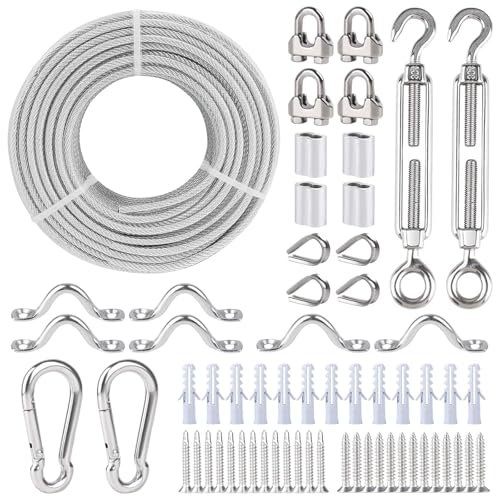 3/16" Wire Rope Kit, 304 Stainless Steel Turnbuckle for Shade Sail