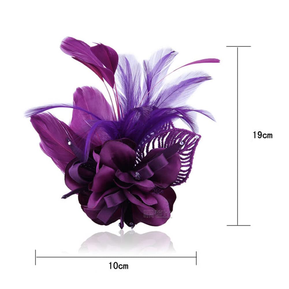Amazon.com: Feather Brooch Pin, Vintage Elegant Fascinator  display picture 1