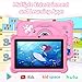 7-inch Kids Tablet for Toddlers, Android 12, 4GB RAM, 32GB ROM, WiFi, Bluetooth, Safe Eye Protection IPS Screen, Parental Controls, Dual Camera, Transparent Case for Education & Gaming (Pink)