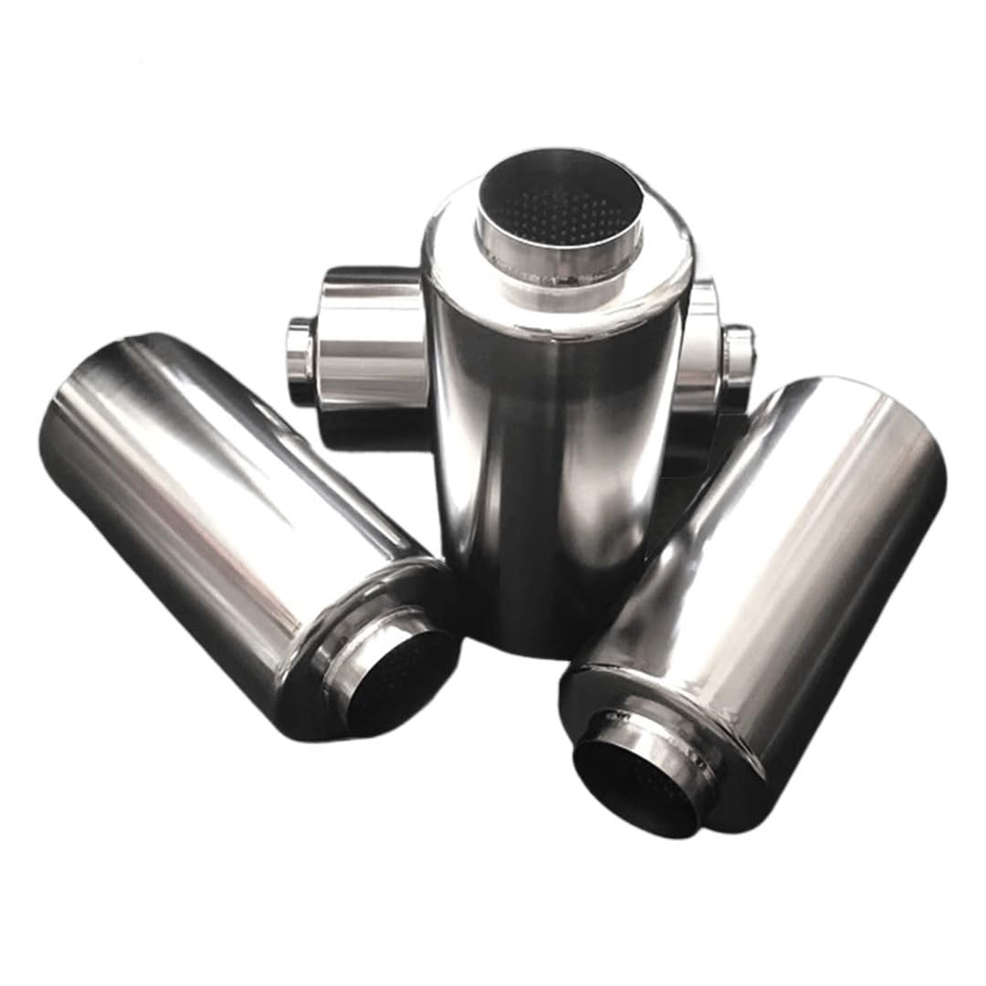 Vehicle Silencer Rezonator 2,5~4inc Tłumik wydechowy z tytanu Uniwersalny tłumik ze stali nierdzewnej Tłumik Samochodowy(Ti (63.5mm)2.5x12in)