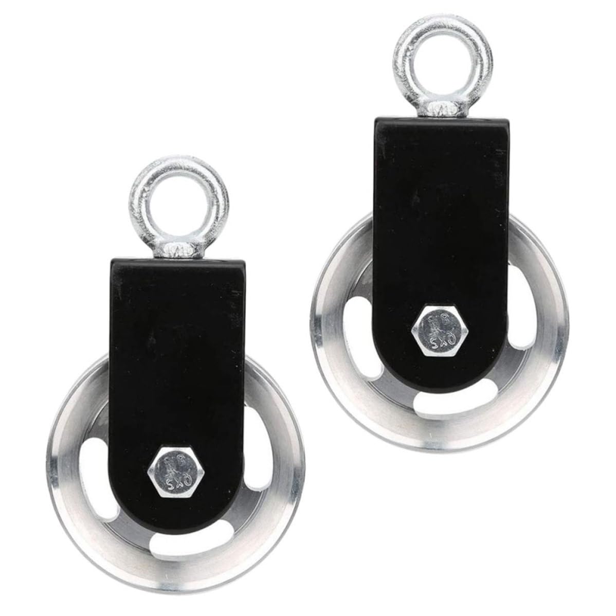 ifundom 2 Sätze Geräuscharme Seilrolle aus Aluminiumlegierung mit Federklappe Starke Konstruktion Einfaches Befestigen für Fitnessgeräte Indoor und Outdoor