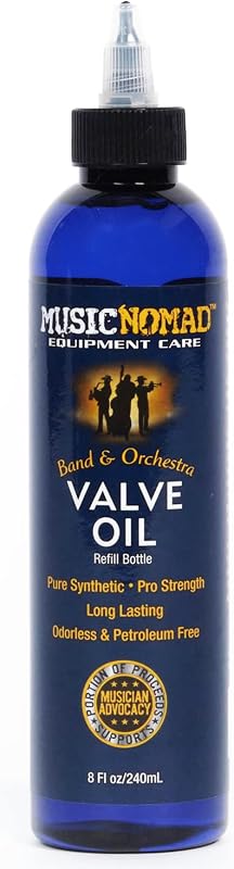 MusicNomad Premium Valve Oil, 8 oz (MN750) | Long-Lasting Formula Reduces Friction and Supports Smooth, Reliable Instrument Performance.