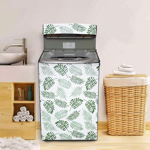 Image of Wings Star Polyester Top Loading Fully Automatc Washing Machine Cover For 6 Kg, 6.5 Kg,7Kg, 7.5 Kg(Green Leaf)