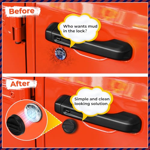 Image of CALBEAU Keyhole Covers Compatible with 2018-2026 Jeep Wrangler JL and Gladiator JT Front Door, Strong Magnet Keyhole Decor Accessories for Door Lock Protection (Classic 2PCS 2007-2018)