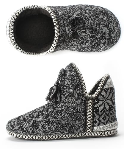 Women's Fuzzy Bootie Slippers, Plush Fleece & Memory Foam House Boots, Cozy Non-Slip Indoor/Outdoor Shoes