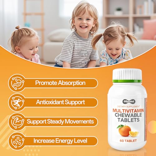 Image of Multivitamin for Women & Men, 6IN1 Chewable Vitamin C, D3 & B-Complex, Supports Bone and Muscle Health, Promotes Energy Metabolism, Suitable for Busy, Active Adults, 60 Day Supply