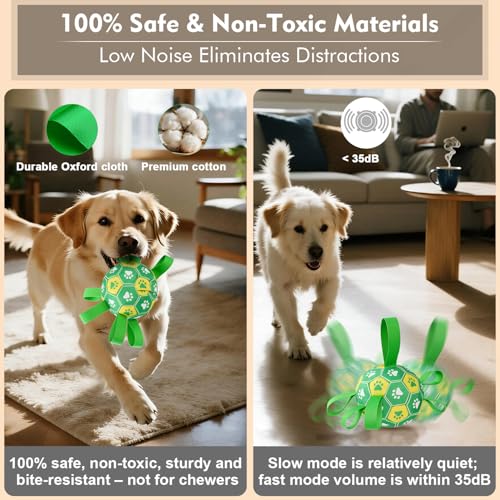 Image of Interactive Dog Toys Dog Soccer Ball to Keep Them Busy,Durable Automatic Moving Jumping Dog Balls with Straps for Small /Medium /Large Dogs, USB Rechargeable,Not for Aggressive Chewers