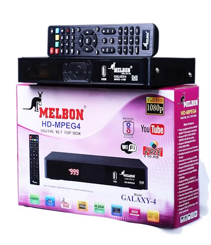 Image of Melbonn Galaxy-4 HD-MPEG4 Digital Set TOP Box get Life time Free Channels No Monthly Charges(Black)