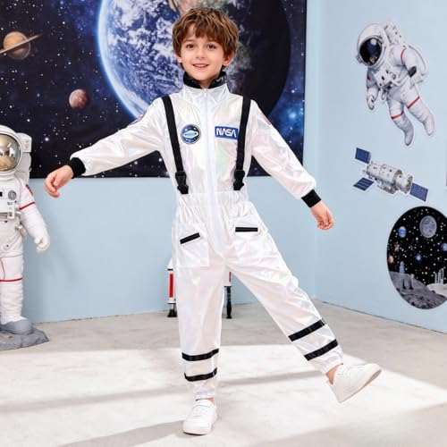 Disfraz infantil de astronauta blanco NASA talla S miniatura 7