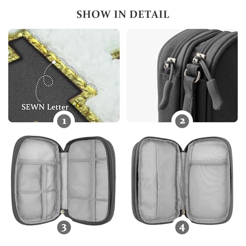 Image of COSHAYSOO Small TECH Pouch Electronics Organizer Travel Bag Personalized Valentines Traveling Gifts for Women, Charging Cords Phone Charger USB Cable Management Airplane Cruise Essentials Black